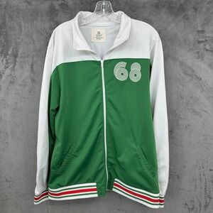 Old Navy Mexico 68 Track Jacket XL Green White Zip Up Retro Olympic Style 2000s